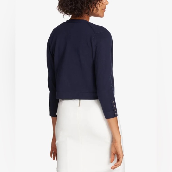 Tommy Hilfiger Women's Button Sleeve Cardigan NWT Women’s M Navy Blue - Picture 6 of 12